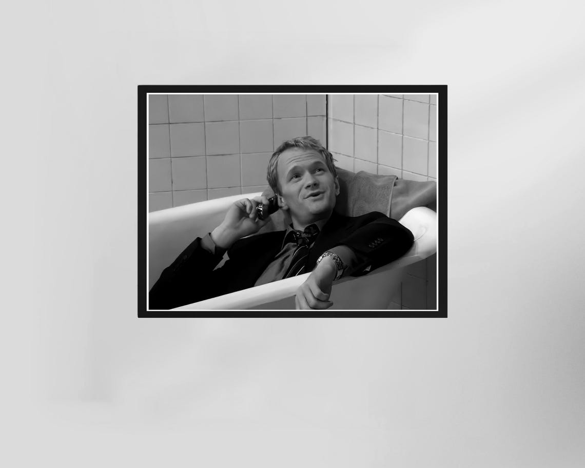 How I Met Your Mother Poster Funny Bathroom Wall Art Black And White Toilet Print Restroom Decor