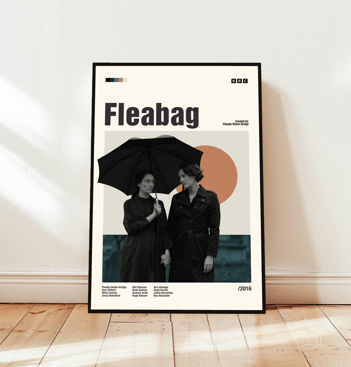 Fleabag 2016 BBC Minimalist Series Art with Cast Names Poster