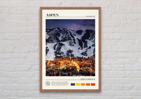Aspen Travel Poster, Colorado Wall Art Print
