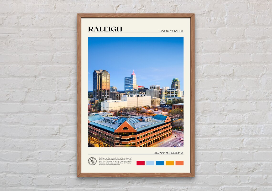 Raleigh Photo Print, North Carolina Travel Poster