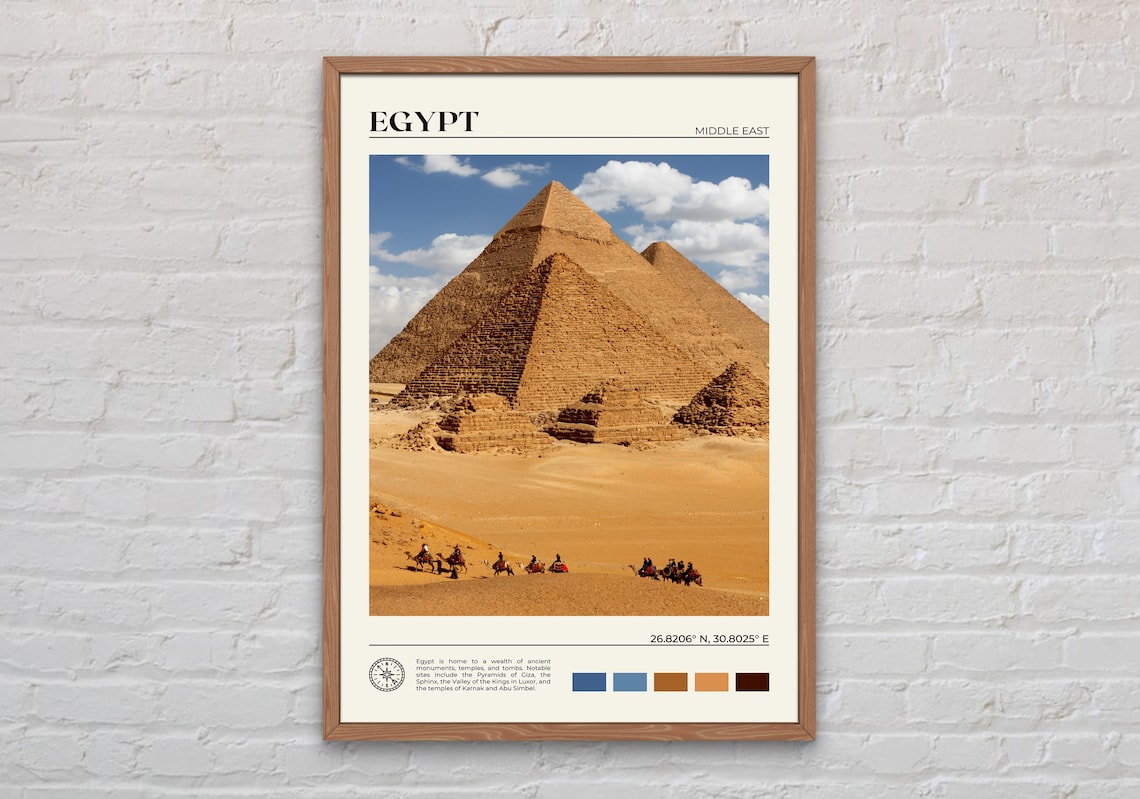 Egypt Travel Poster, Cairo Wall Art Print
