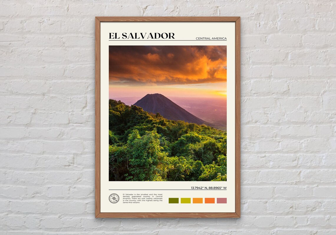 El Salvador Real Photo Travel Poster, Decor Print