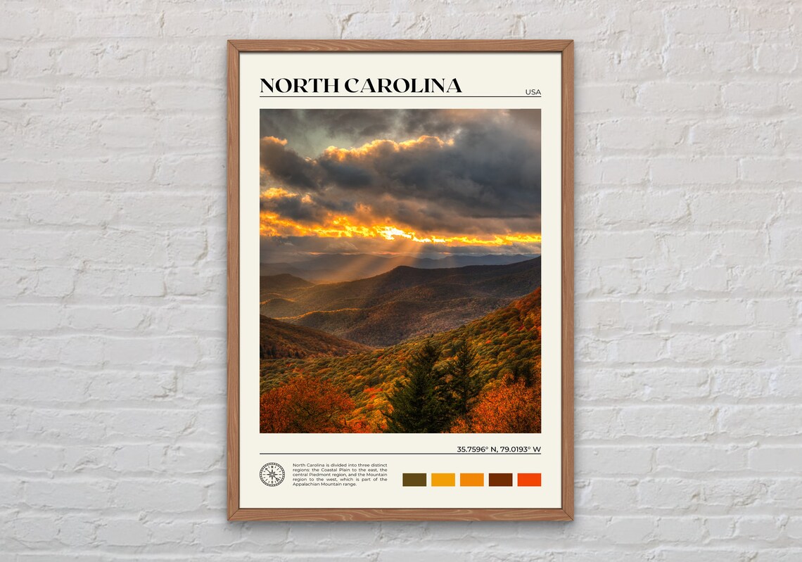 North Carolina Real Photo Travel Poster