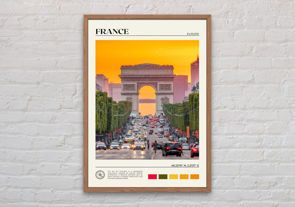 France Photo Travel Poster, Paris Europe Wall Art