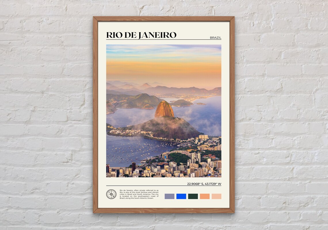 Rio De Janeiro Travel Poster, Brazil Photo Art