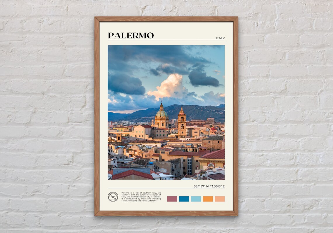 Palermo Real Photo Travel Poster, Italy Wall Art