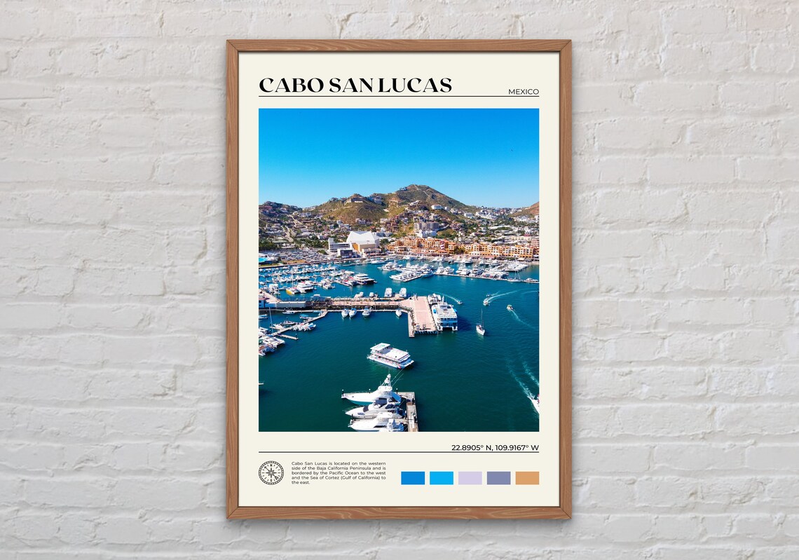 Cabo San Lucas Travel Poster, Mexico Wall Decor