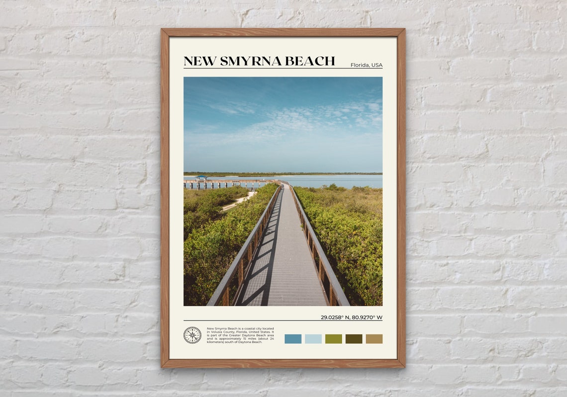 New Smyrna Beach Florida Boardwalk Marsh Wetlands View Poster