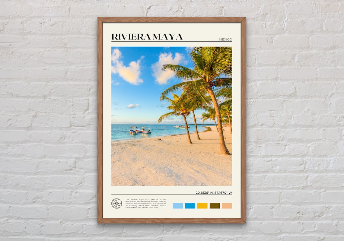 Riviera Maya Travel Poster, Mexico Wall Decor