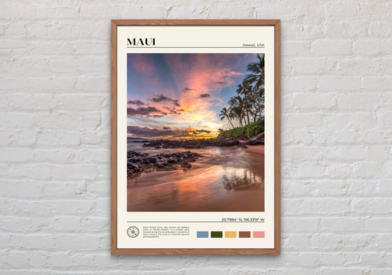 Maui Travel Poster, Hawaii Wall Art Print