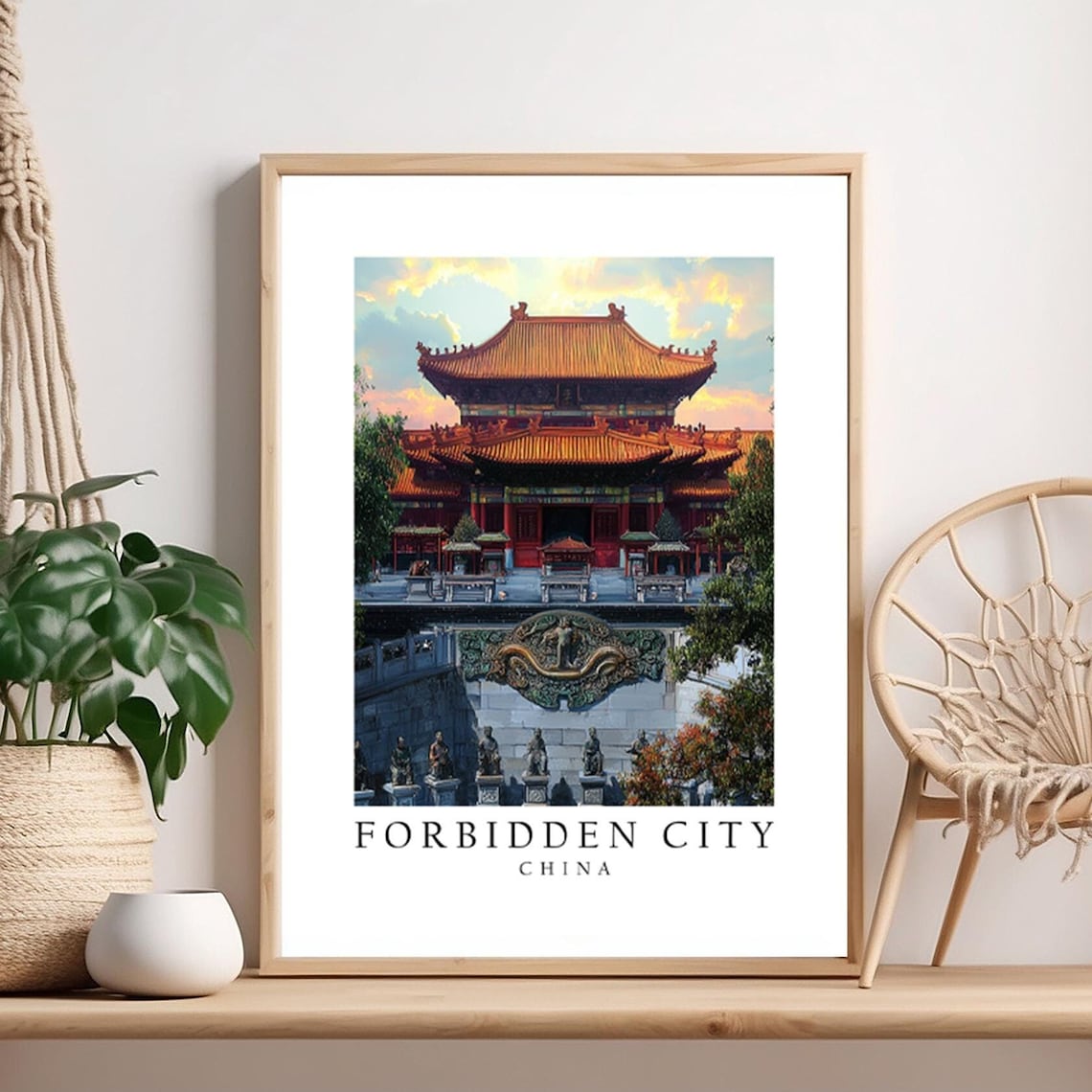 Forbidden City Beijing China Illustrated Palace Travel Poster