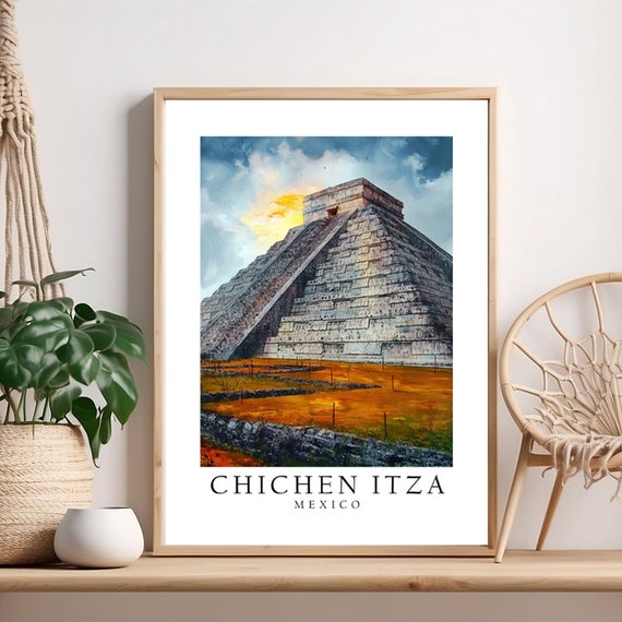 Chichn Itz Archaeological Site Mexico Travel Poster Art Print Wall Dcor