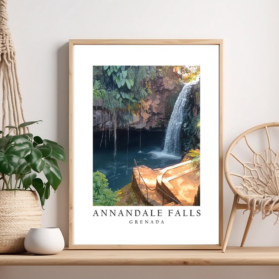 Annandale Falls Grenada Tropical Waterfall Caribbean Escape Wall Art