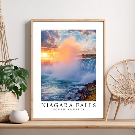 Niagara Falls Sunset Over Horseshoe Falls North America Poster