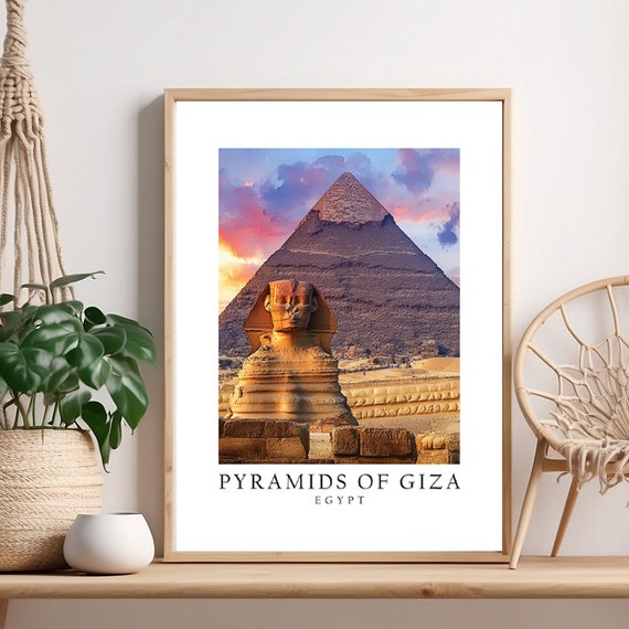 Pyramids Of Giza Egyptian Pyramid Egypt Travel Poster Art Print Wall Dcor