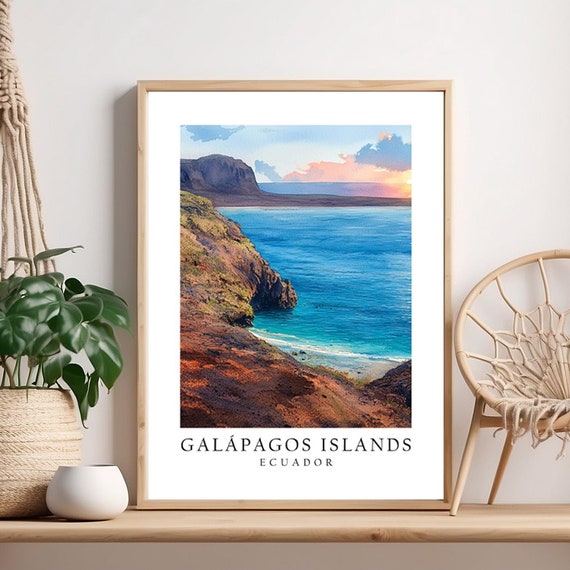 Galpagos Islands Volcanic Archipelago In Ecuador Travel Poster Art Print Wall Dcor