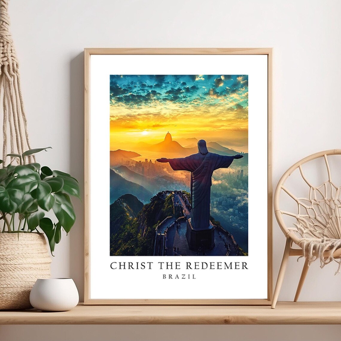 Christ The Redeemer Brazil Travel Poster Art Print