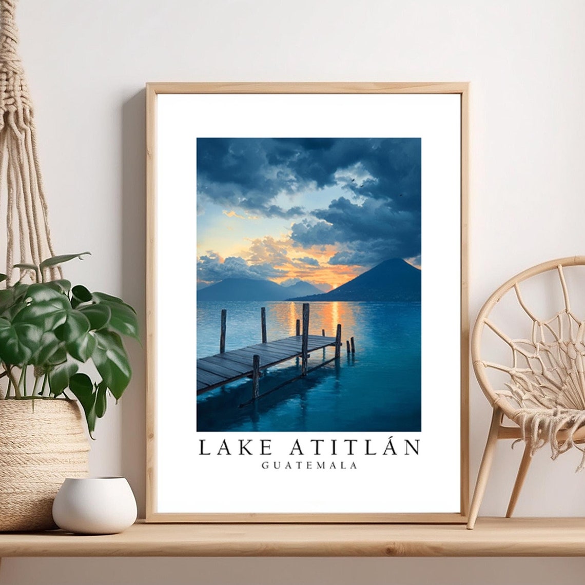 Lake Atitln In Guatemala Travel Poster Art Print Wall Dcor