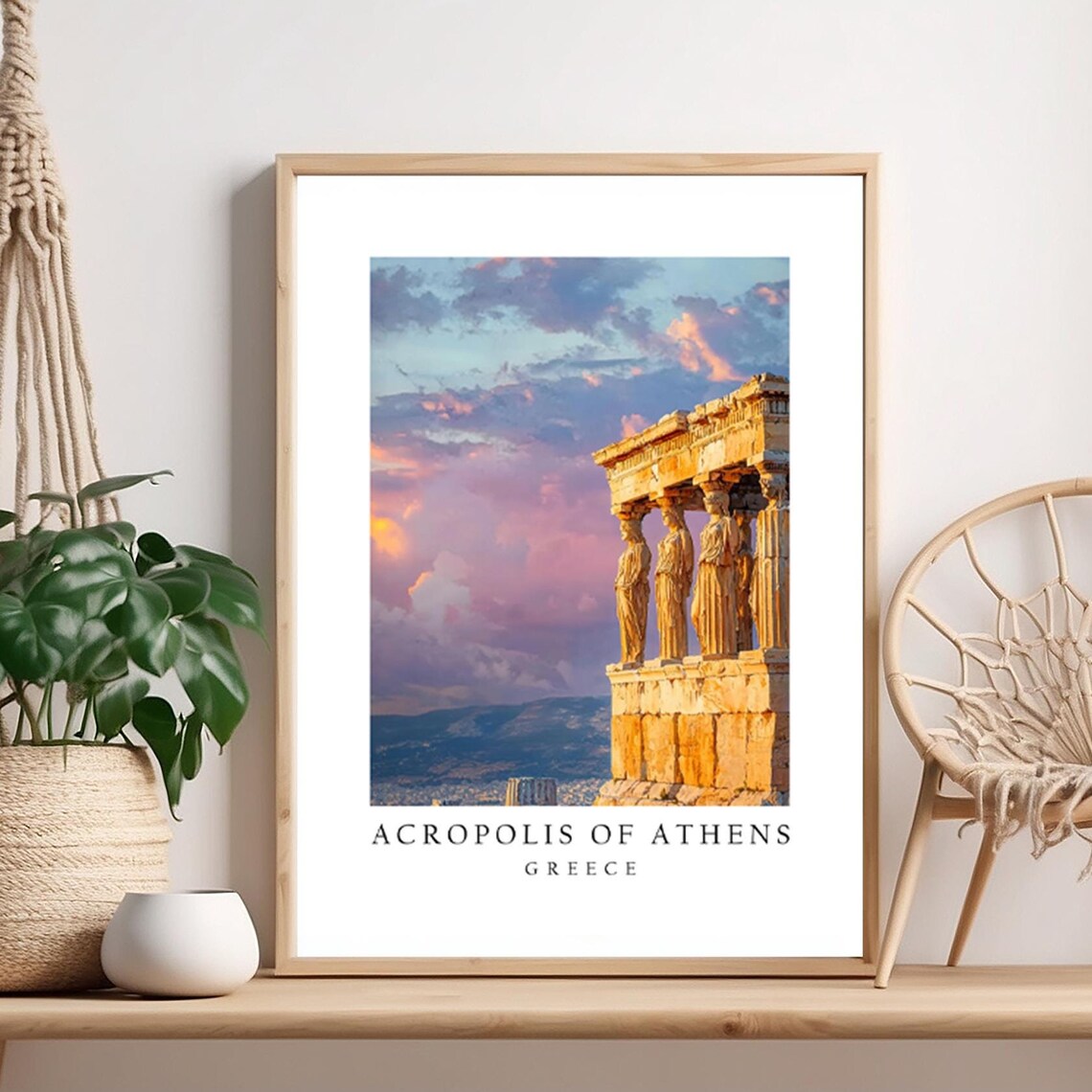 Acropolis Of Athens Greece Sunset Landmark Ancient Wonder Wall Art