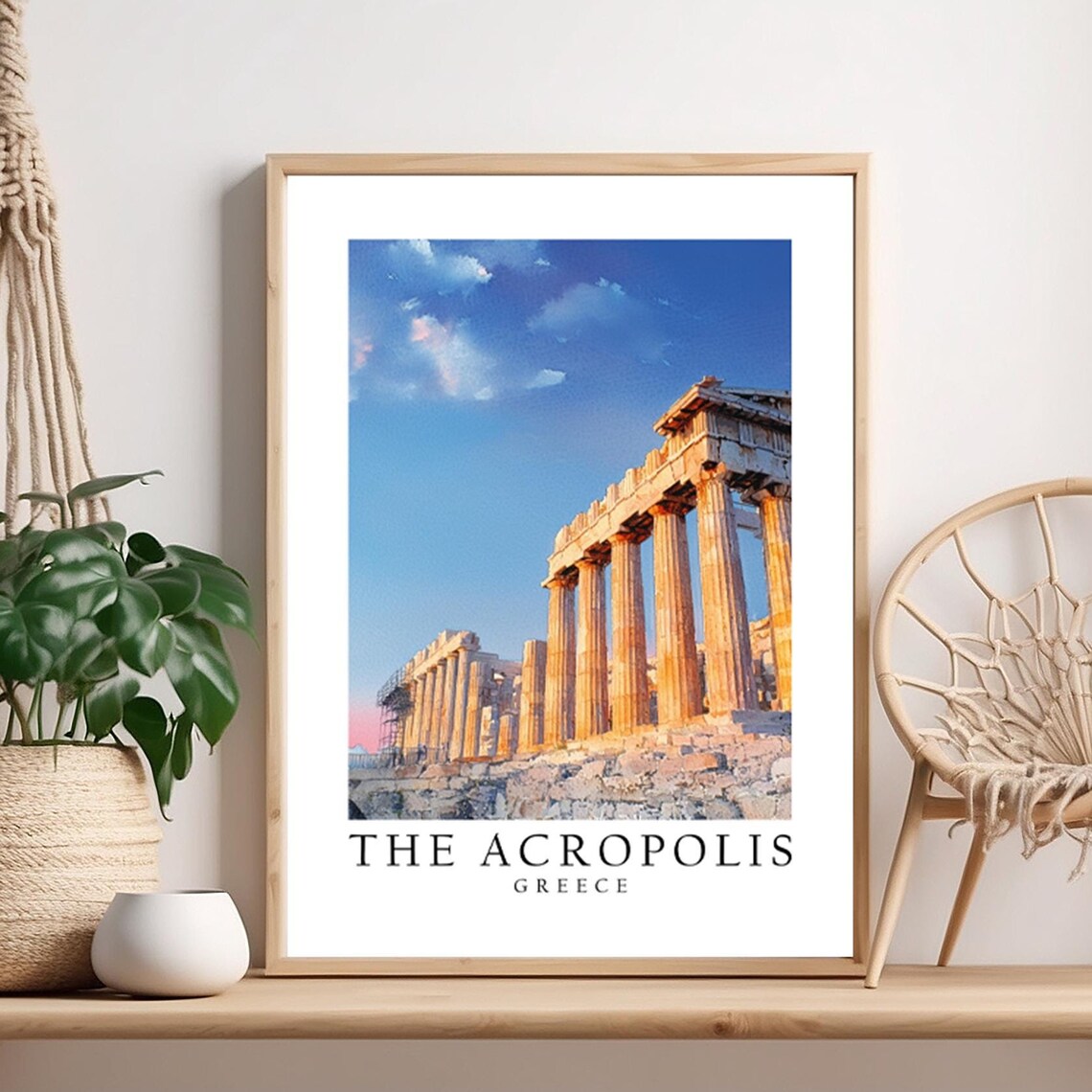 The Acropolis Athens Greece Golden Hour Parthenon Travel Poster
