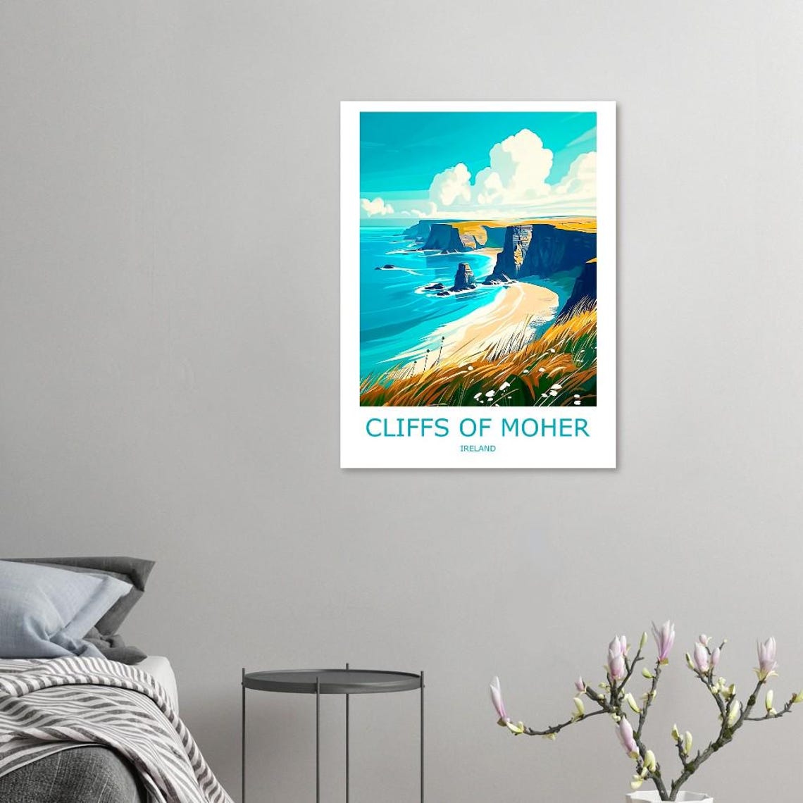 Cliffs of Moher Sea Cliffs Golden Beach Ireland Coastal Poster - Image 3
