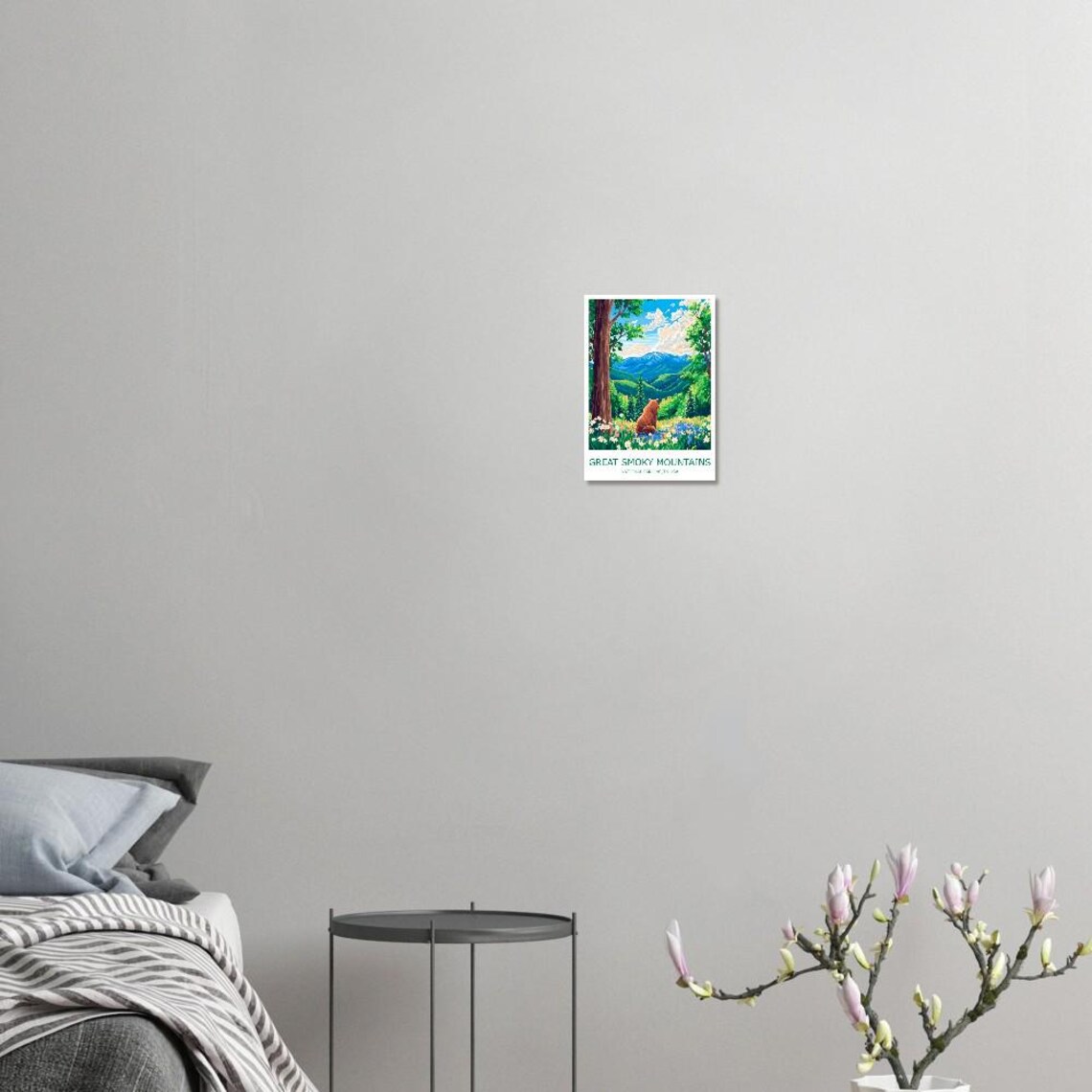 Great Smoky Mountains Bear in Wildflower Meadow National Park Poster - Image 3