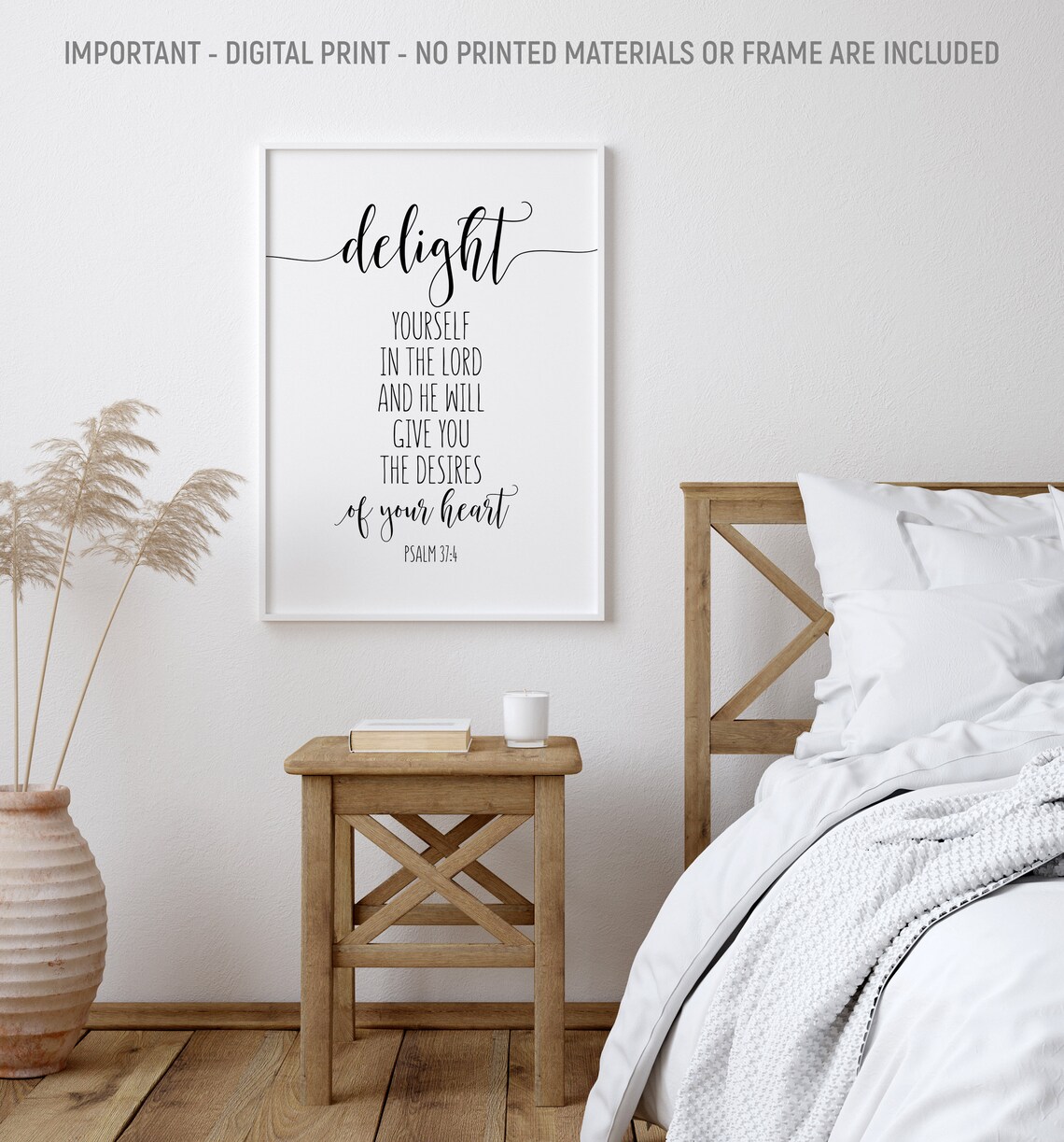 Delight Yourself In The Lord Psalm 37:4 Elegant Scripture Poster - Image 2