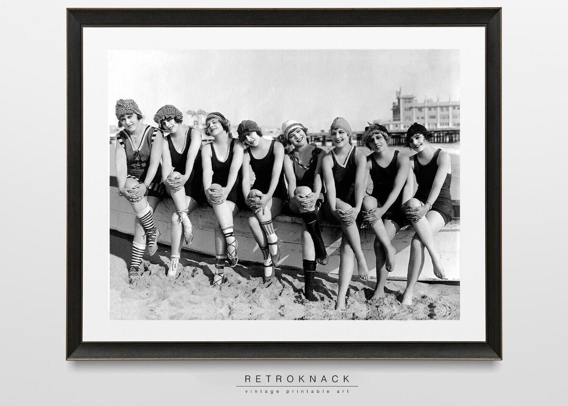 Sennett Bathing Beauties 1920s Swimsuit Vintage Beach Photo Art Poster