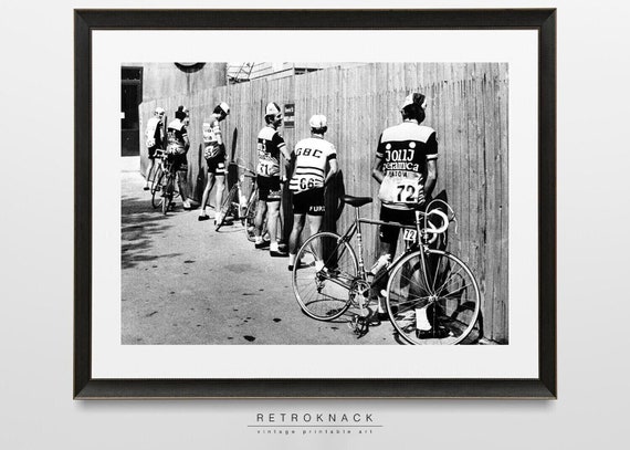 Cyclists Peeing Photo Bathroom Decor Cycling Print Funny Cyclists Gift Vintage Bicycle Art Ph1