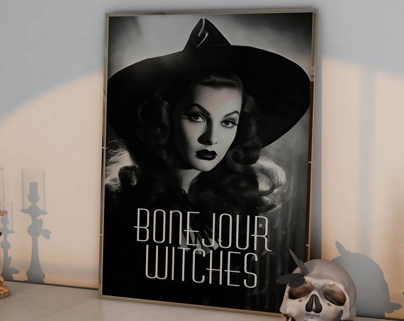 Witchy Aesthetic Vintage Halloween Decor Witchy Wall Art Funny Halloween Art Print Retro Halloween Bachelorette Decor Halloween Wall Art