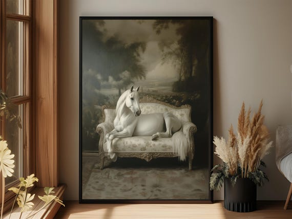 Antique Horse Art Vintage Poster, Home Office Decor