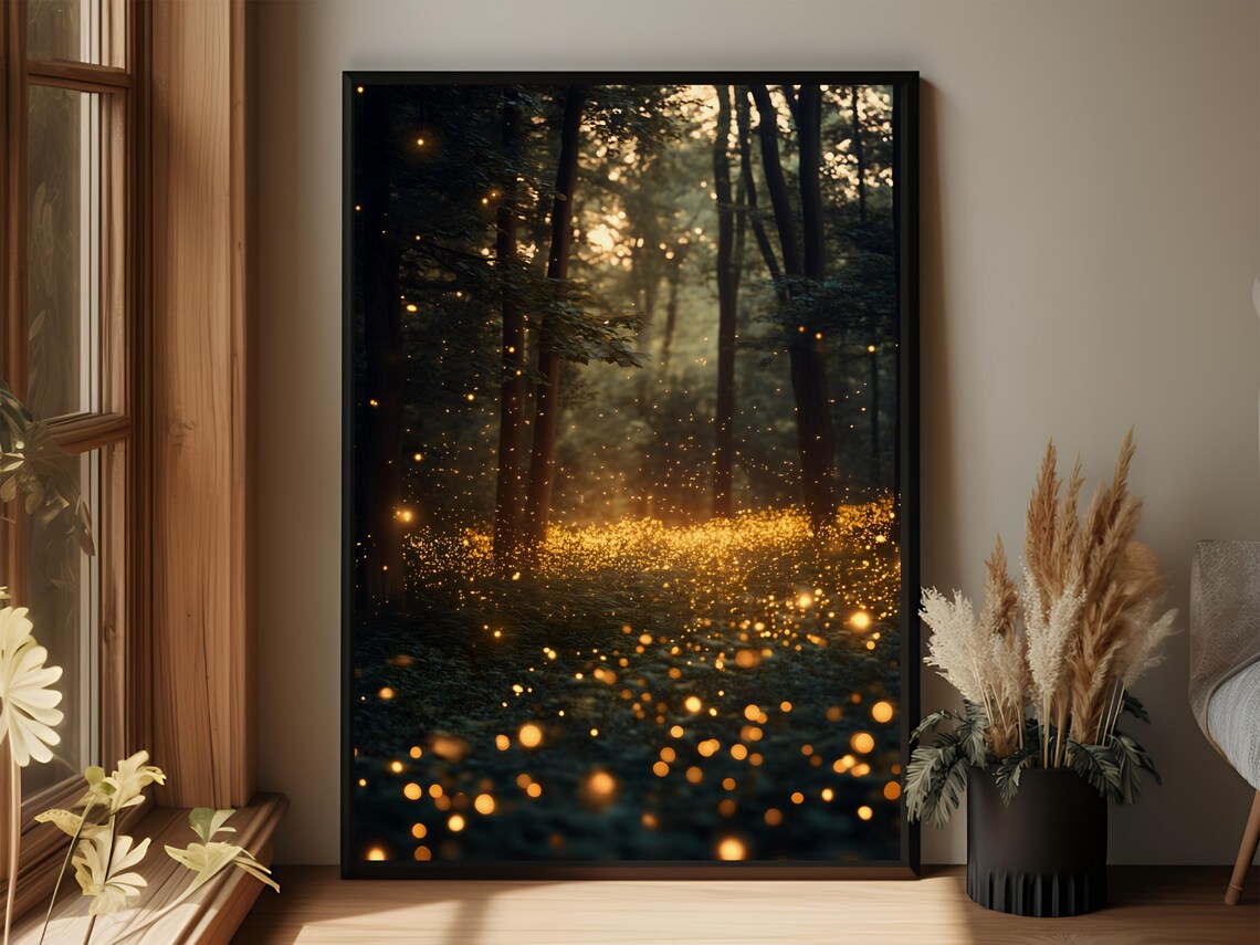 Enchanted Forest Art Print, Dark Maximalist Decor