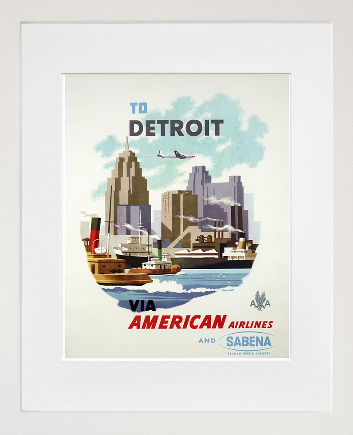 Detroit Travel Poster Print, Michigan Wall Decor