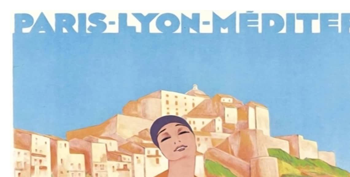Corsica Calvi Beach Citadel Art Deco Roger Broders Travel Poster - Image 2