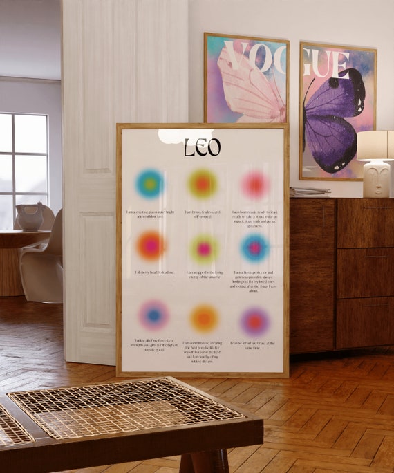 Leo Poster Wall Art Leo Gifts Leo Zodiac Print Leo Birthday Gifts Women Leo Affirmation Poster Astrology Print