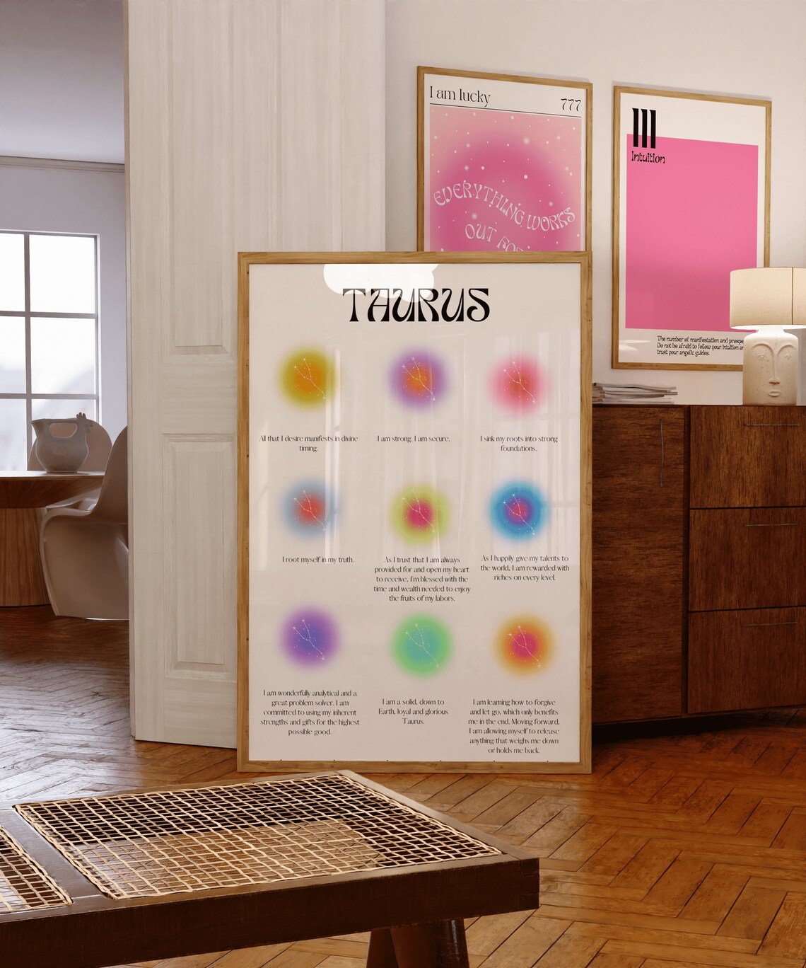 Taurus Zodiac Affirmation Aura Poster for Earth Sign Birthday Gift Decor - Image 4