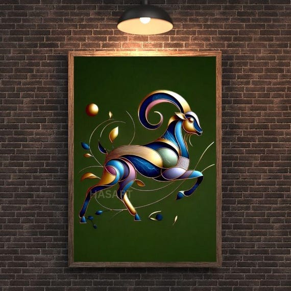 Eye Catching Goat Wall Art Illstrasyon Goat Art Pdf Files Print Minimalist Goat Wall Art Goat Wall Art Artistic Bold