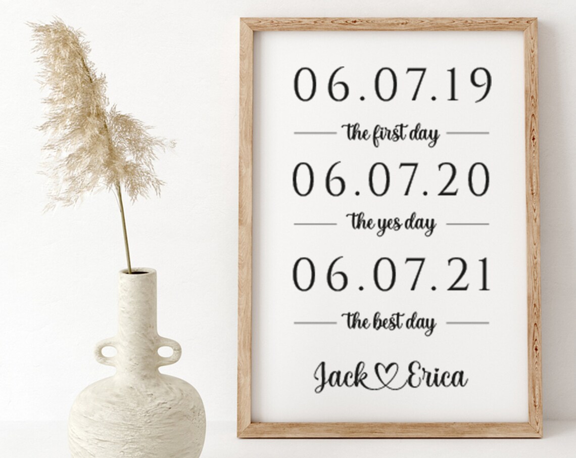 First Day Yes Day Best Day Custom Wedding Wood Sign