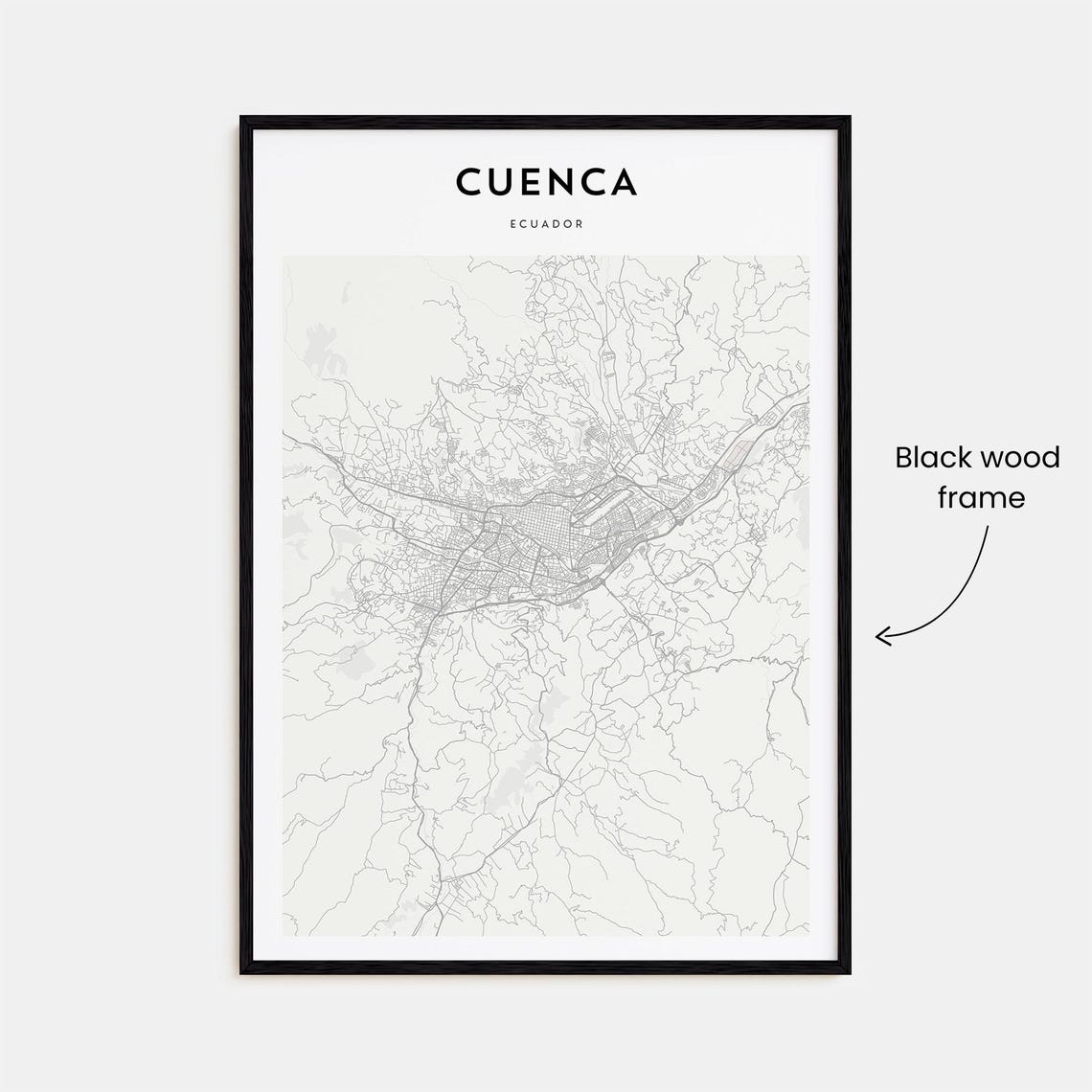 Cuenca Ecuador Modern Minimalist City Street Map Travel Poster - Image 3