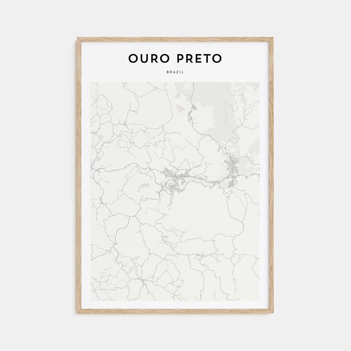 Ouro Preto Brazil Minimalist Street Map City Travel Art Poster