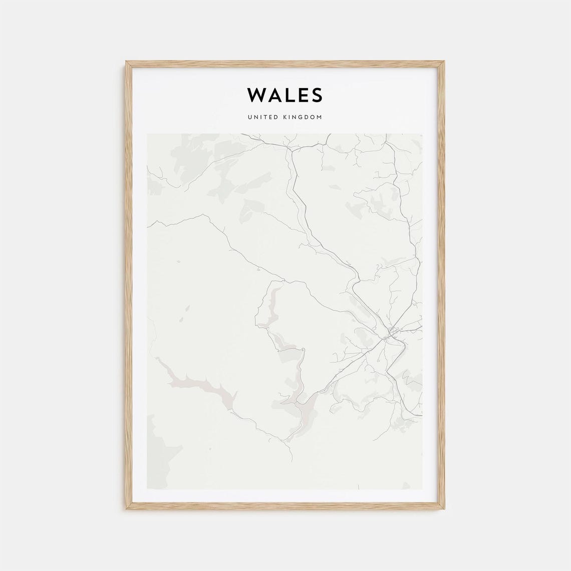 Wales United Kingdom Elegant Minimalist Regional Map Art Poster