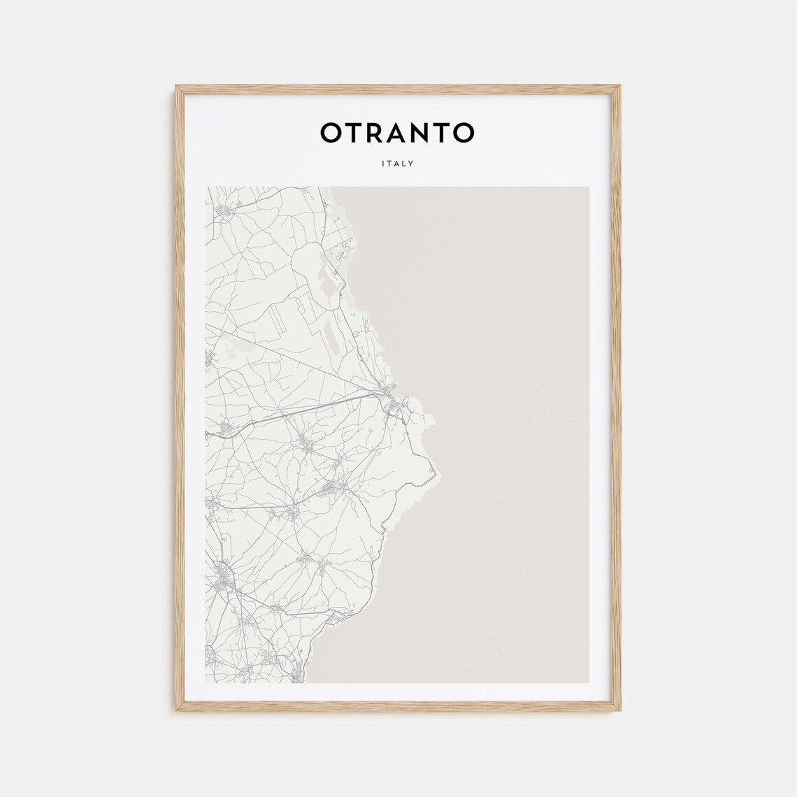Otranto Italy Coastal Town Minimalist Street Map Travel Art Poster
