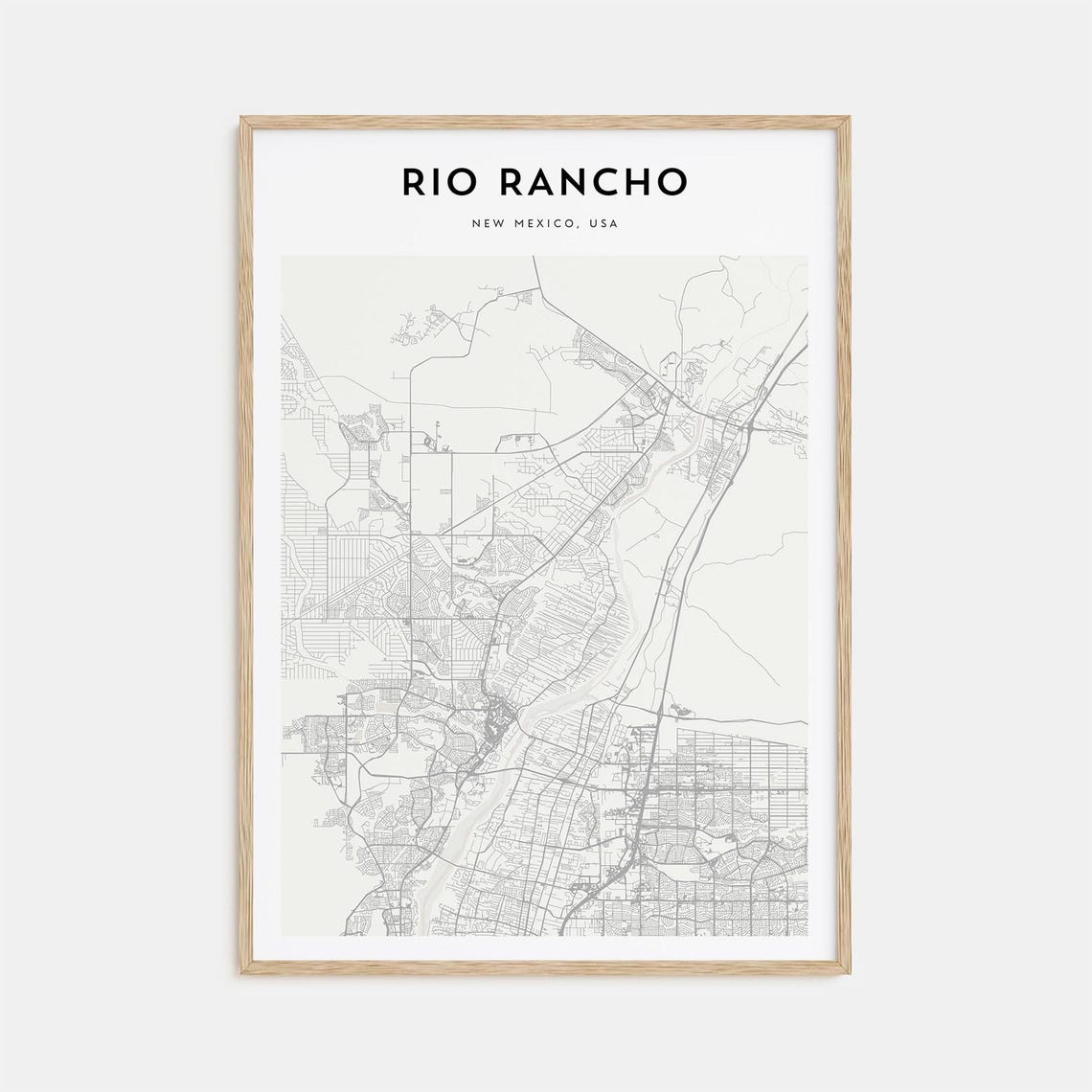 Rio Rancho New Mexico Minimalist Street Map Desert City Poster