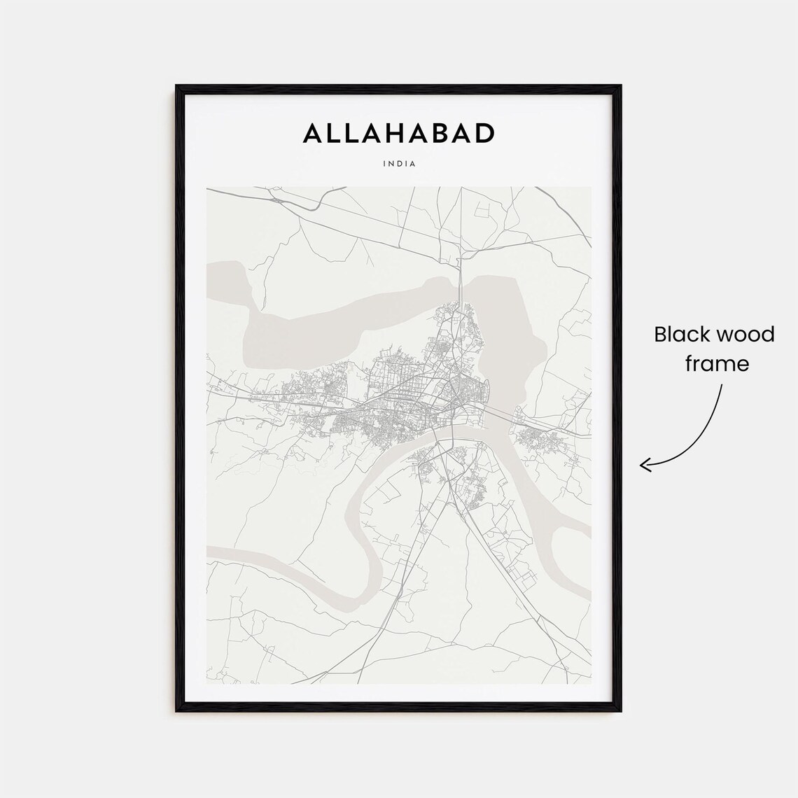 Allahabad India Minimalist City Street Map Vintage Travel Poster - Image 3