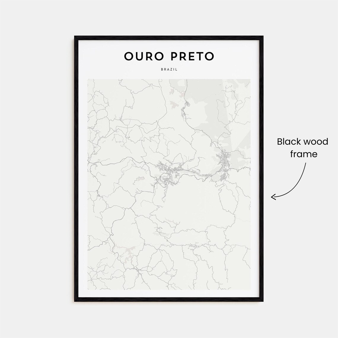 Ouro Preto Brazil Minimalist Street Map City Travel Art Poster - Image 3