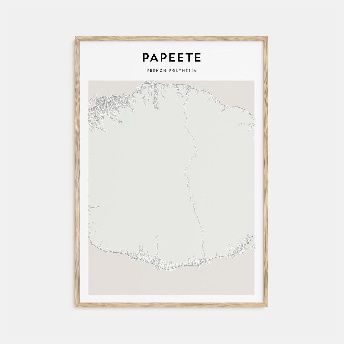 Papeete French Polynesia Minimalist Island Map Decor Art Poster
