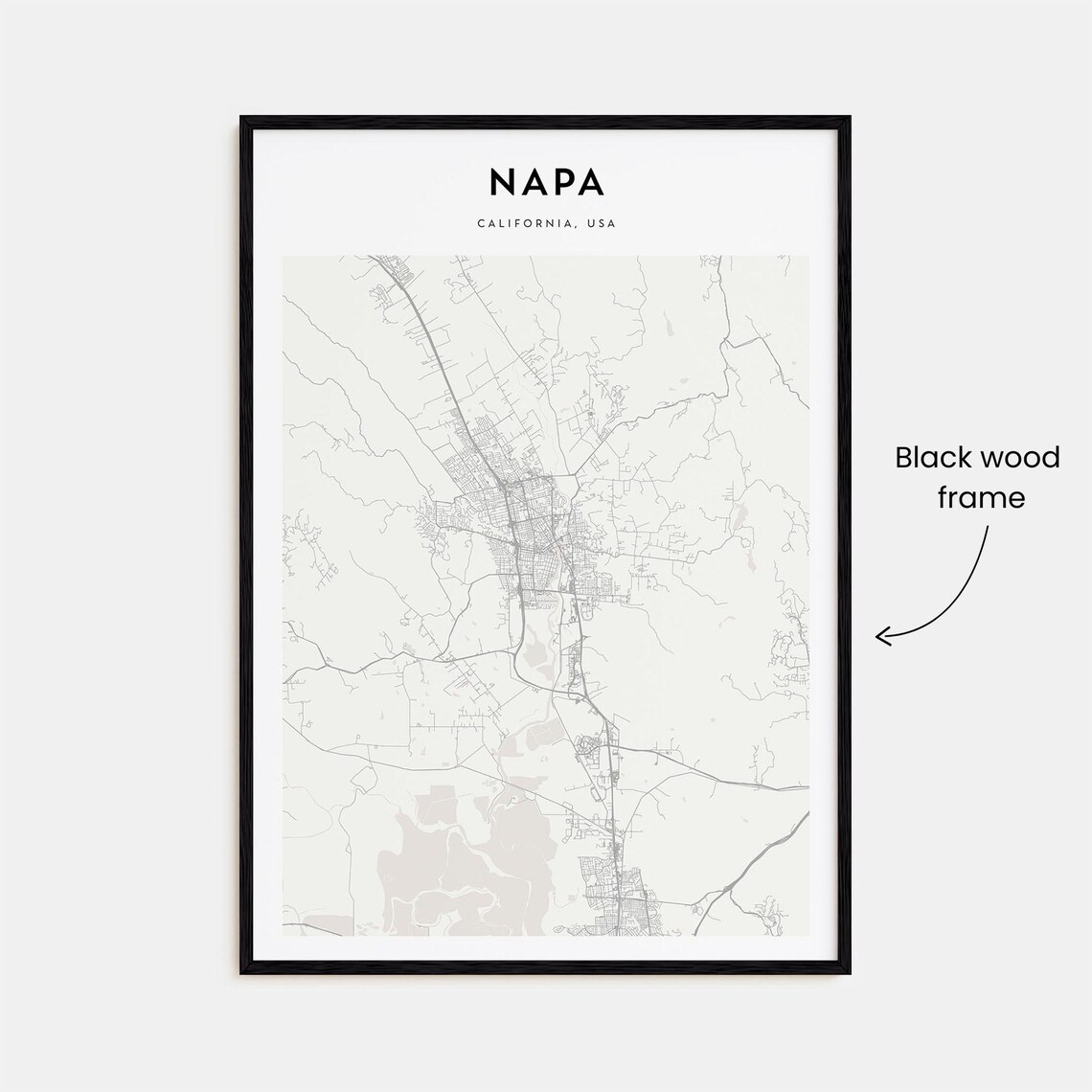 Napa California Wine Country Minimalist Map Poster for Home Decor - Image 3