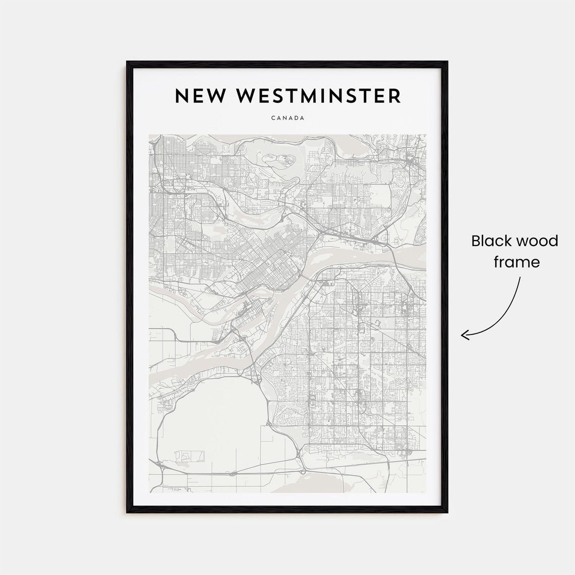 New Westminster Canada City Street Map Minimalist Line Art Poster - Image 3