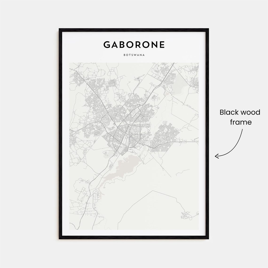 Gaborone Botswana Minimalist City Map Street Plan Home Decor Poster - Image 3