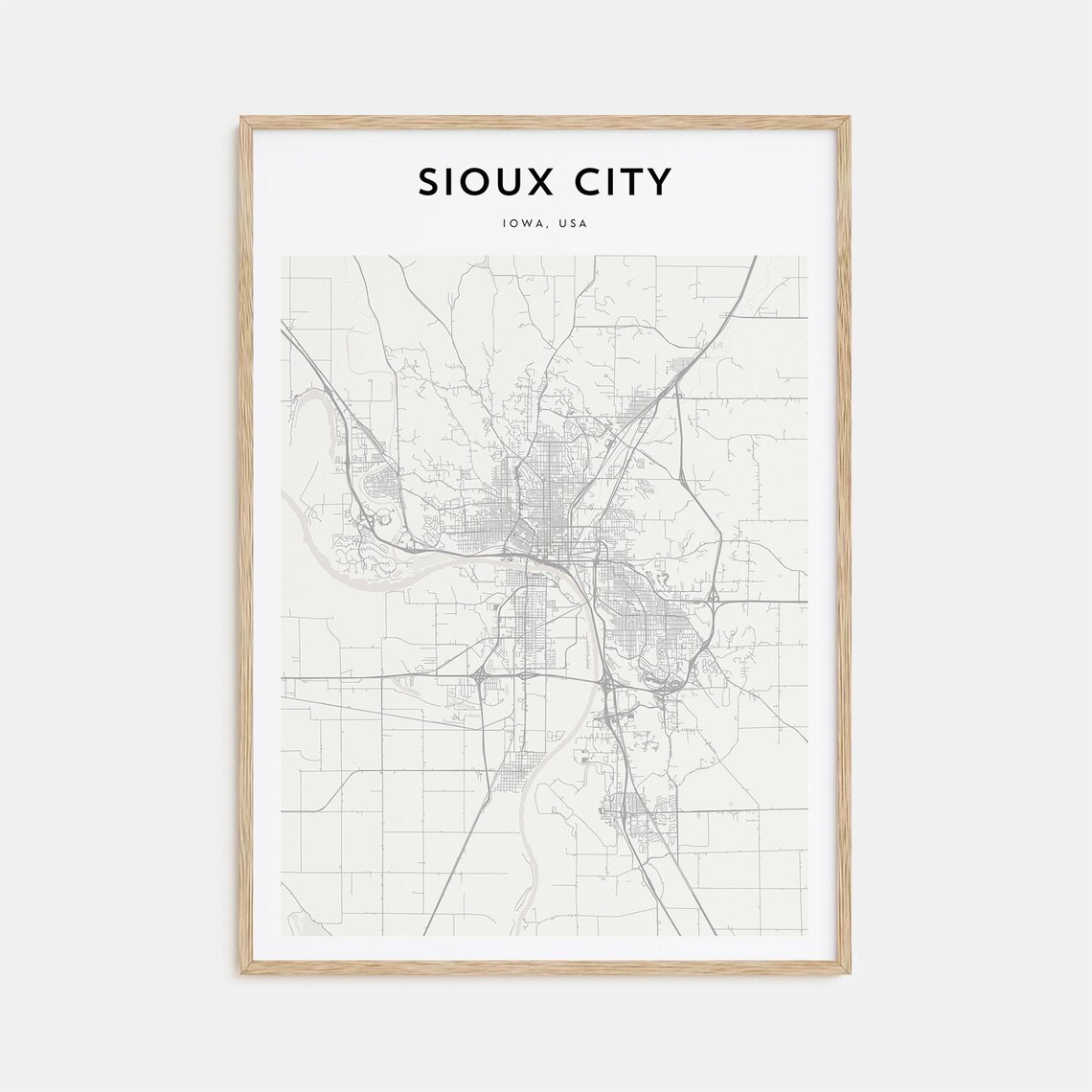 Sioux City Map Poster Sioux City Map Print Sioux City Personalized Map Art Sioux City Wall Art Sioux City Travel Print Iowa Usa